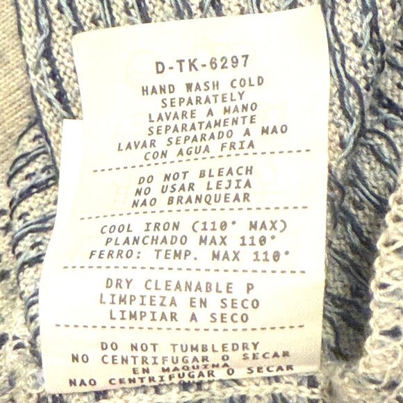 Ermenegildo Zegna Cotton Light Blue Grey Crew Neck Sweater Mens 54/XL ITALY - Picture 9 of 9